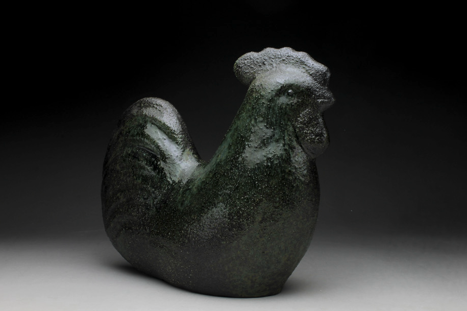 Céramique Seto ware en forme de coq par Terada Mimoru - KOGEIYA