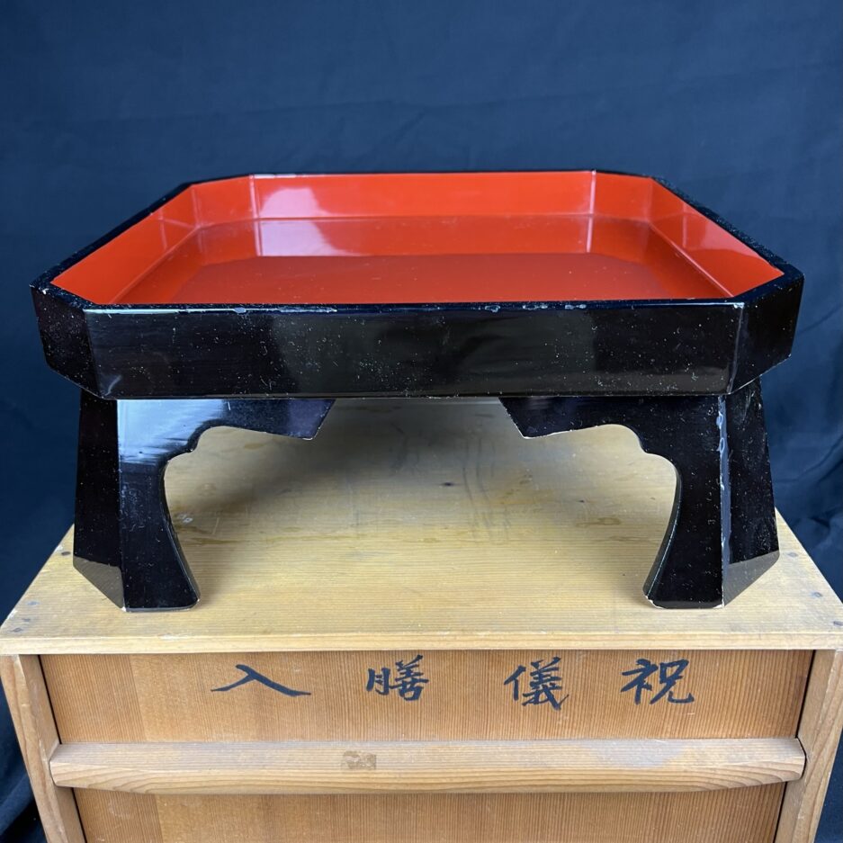 Table basse Japon table à thé laquée rouge Showa