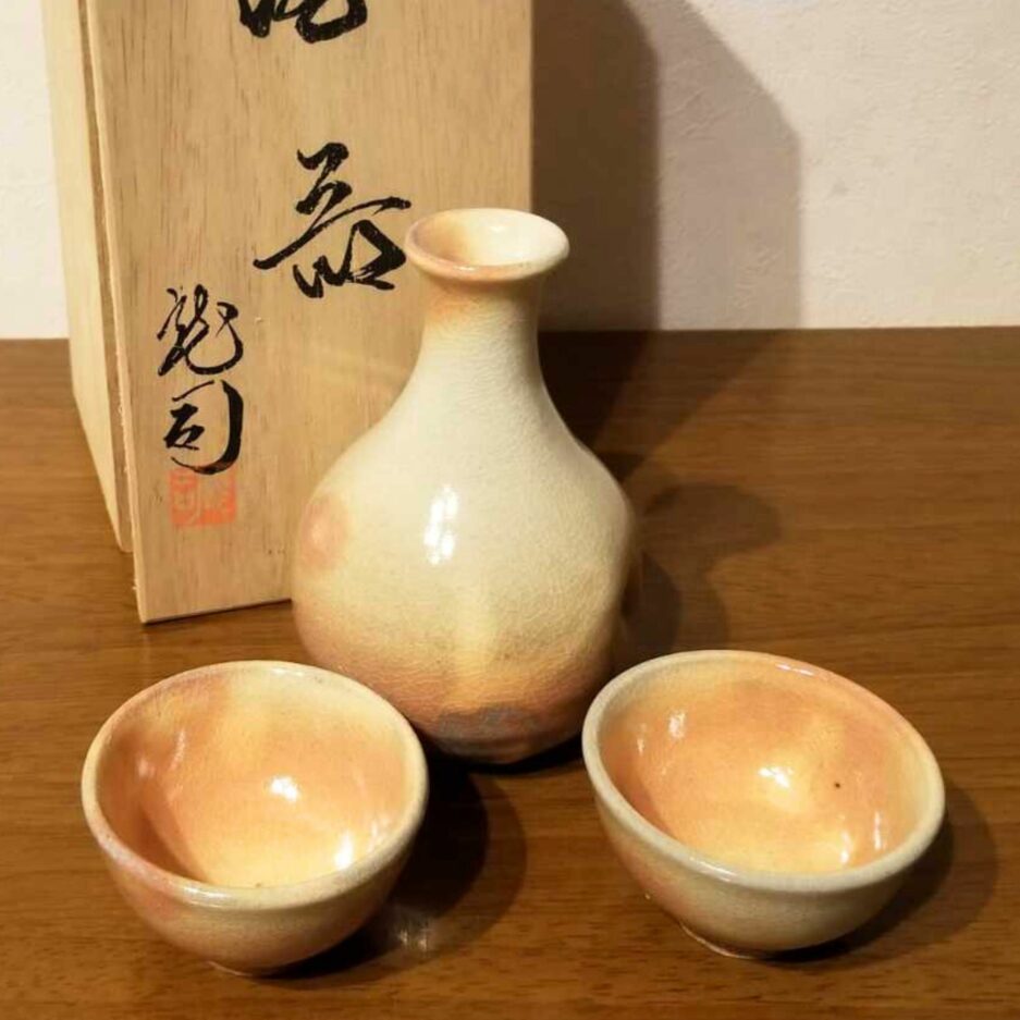 Set saké bouteilles et tasses japon Hagi